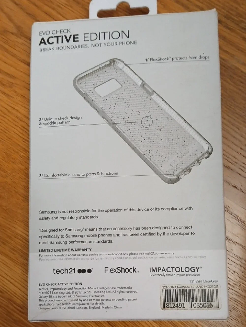 tech21 Evo Check Active Edition Case for Samsung Galaxy S8 - Gray Speckled